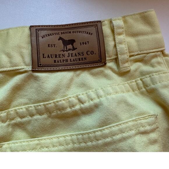 Lauren Ralph Lauren Sz 6 Sunny Yellow Capri Jeans 100% Cotton 28" Waist Pastel‎ - Picture 5 of 11